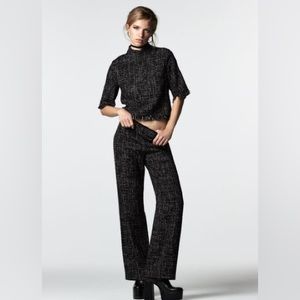 🖤🤍 ZARA TEXTURED WIDE LEG PANTS
BLACK / WHITE - REF. 7149/252 XL